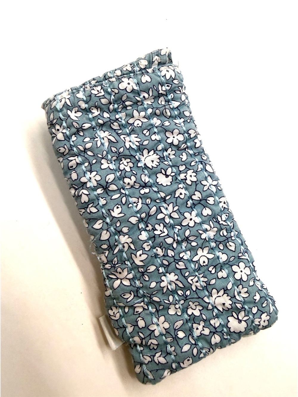 Madewell Blue Floral Soft Quilted Fabric Glasses Sunglasses Case